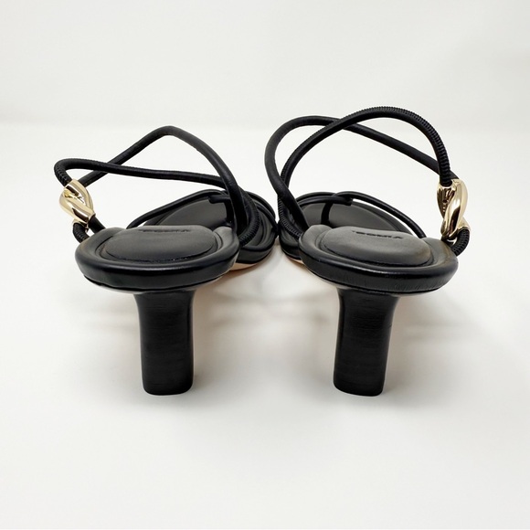 New Vince Jolie Leather Twist Sandal Black Sz 7 - Picture 7 of 12